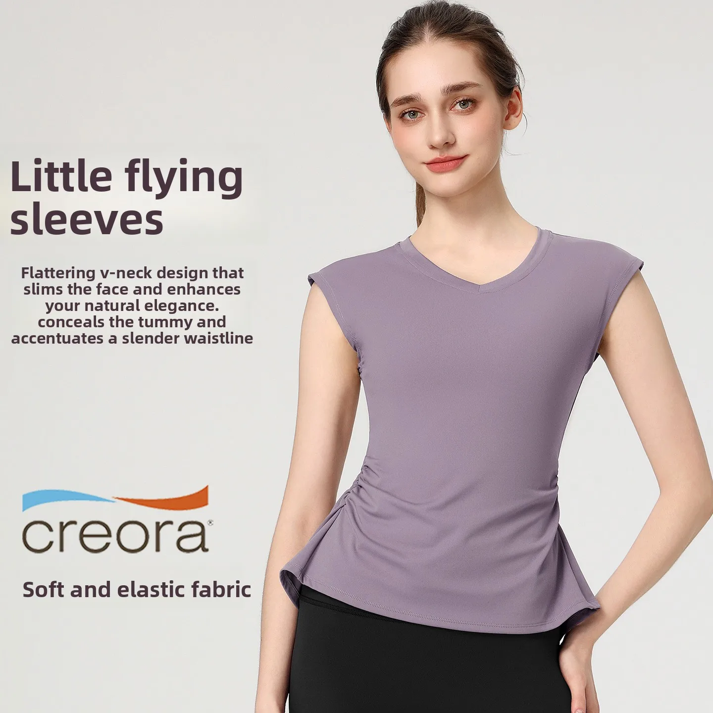 Women's Pilates Training Sports Tops Beautiful Back Small Flying Sleeves Yoga Fitness Clothes Fashion Running Outfit