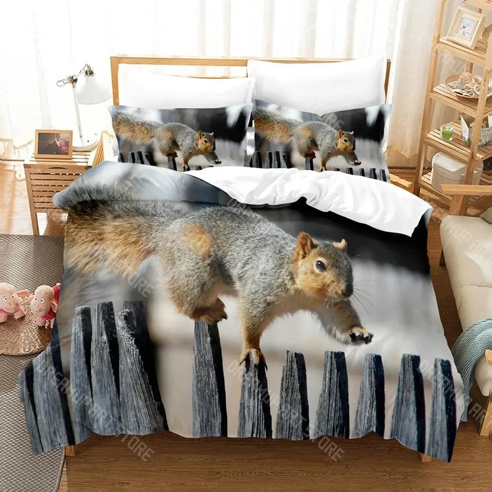 

3D Print Animal Squirrel Bedding Set Single Twin Full Queen King Size Bed Set Aldult Bedroom Duvetcover Sets Anime Bed Sheet