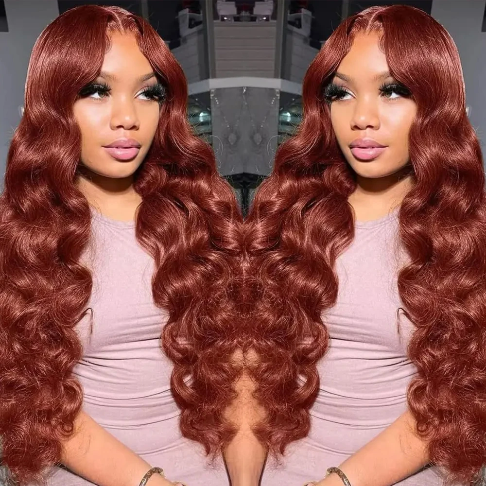 Glueless Wig Human Hair Body Wave Reddish Brown 7x5 Ready To Wear Brazilian 13x4 Preplucked Hairline Lace For Women No Glue