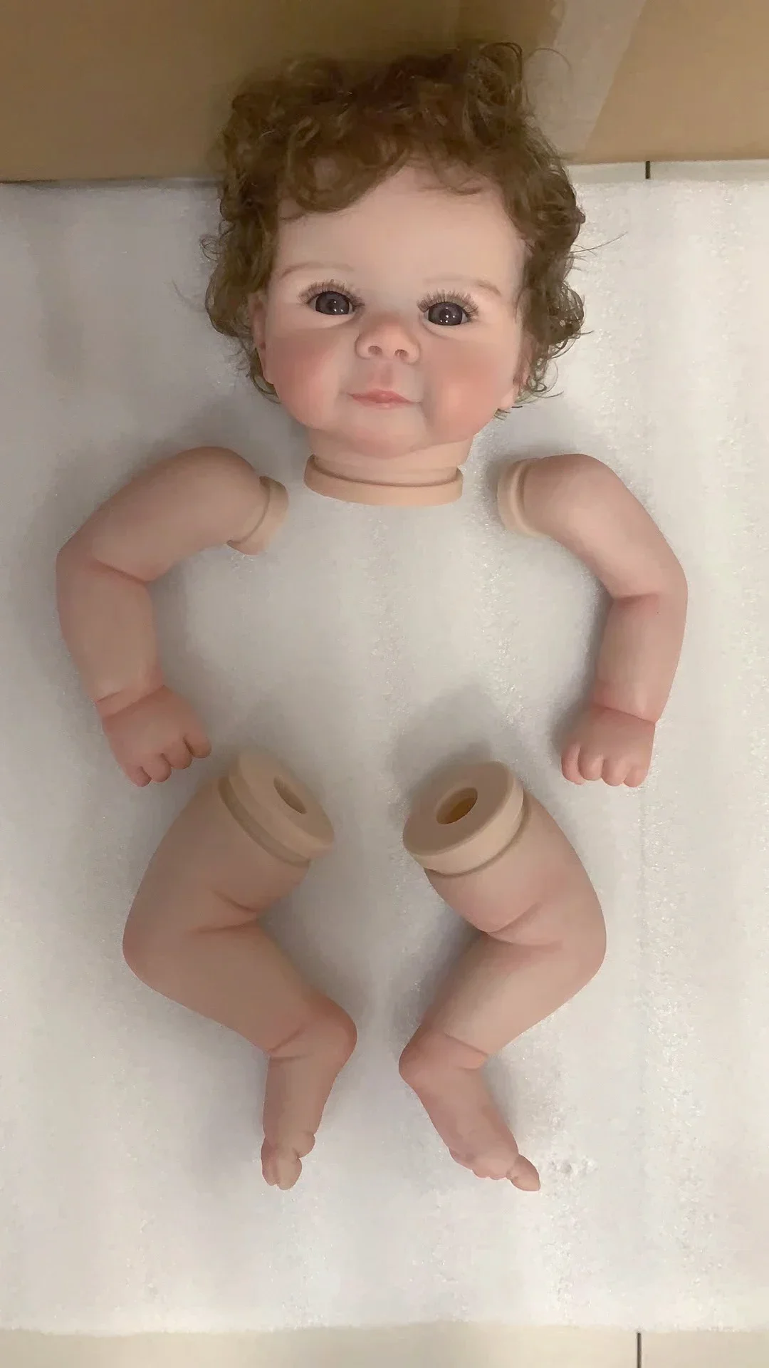 19-Zoll-Reborn-Puppen-Sets Juliette, bereits bemalte 3D-Haut mit vielen Details, Adern, wiedergeborenen Puppenteilen, Körper und Augen, verwurzeltes Haar