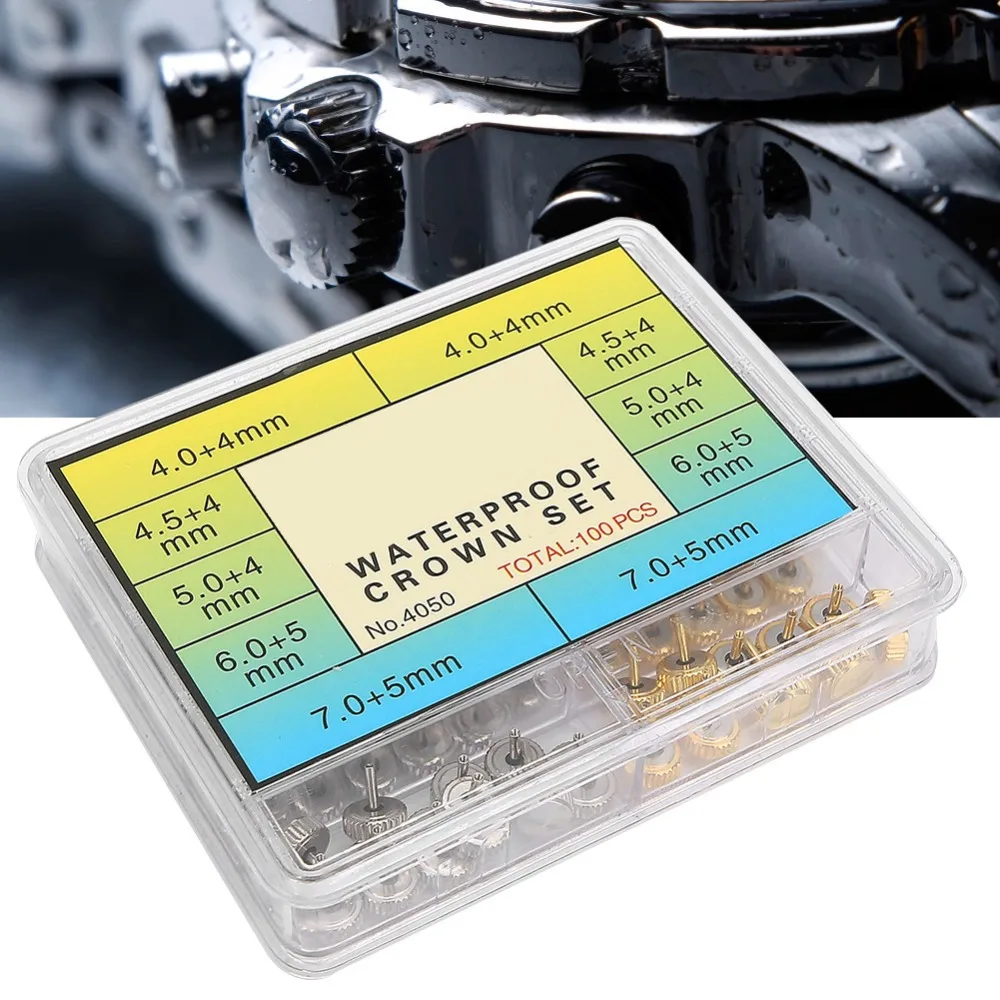 Precision Steel Watch Crown Set Gold Silver Various Specifications Watch Repair Tool Kit Watch Parts Kit For Watch Repair
