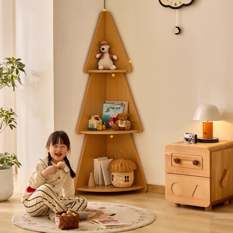 

Toy storage cabinet, corner bookshelf, Christmas tree shelf, floor-to-ceiling multi-layer storage against the wall