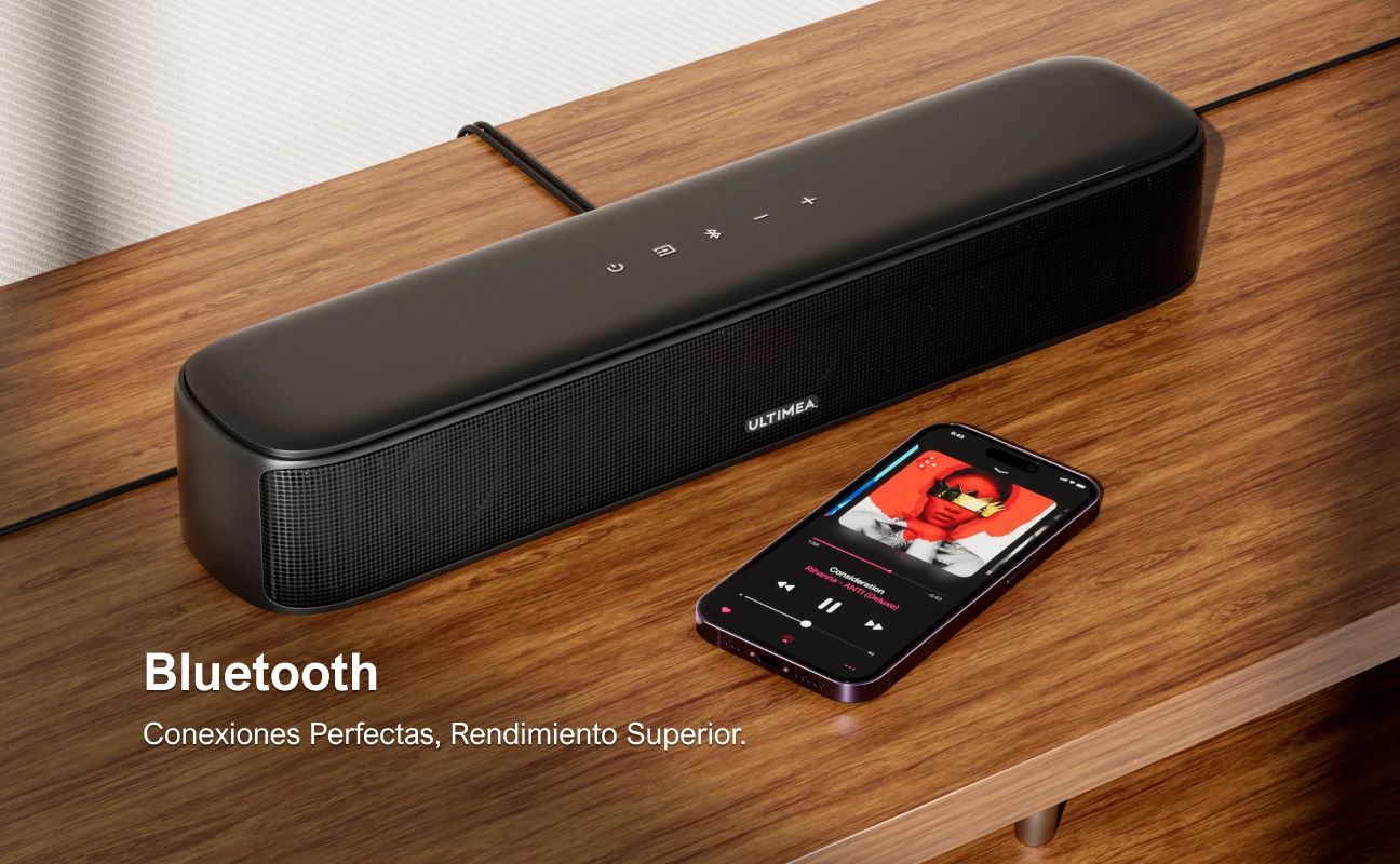ULTIMEA 7.1CH Virtual Surround Soundbar for TV, 330W Home Theater System with Subwoofer,4 Surround Speakers,APP Control