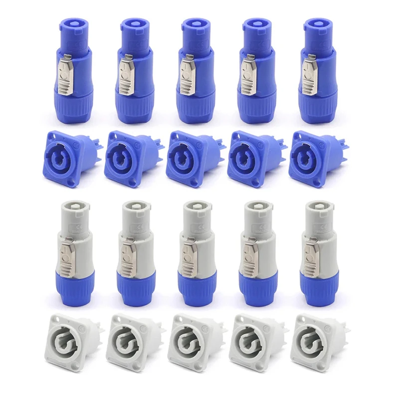3Pin Industrial Plugs/Socket Male/Female PowerCon Stage Light Power Cable Chassis Panel Plug Audio Connector M20