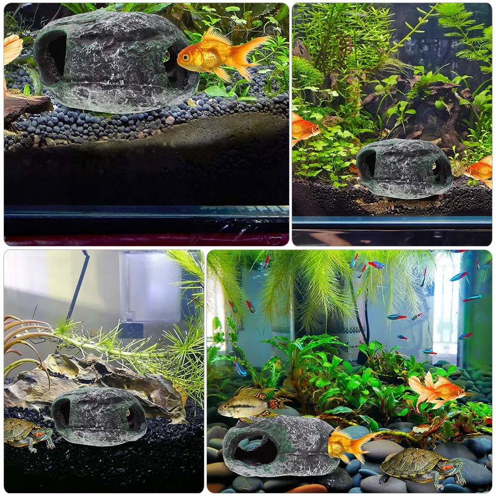 

2pcs Resin Caves Decor Decorative Caves Aquarium Accessories Desktop Fish Cave Resin Fish Tank Supply Lizard Tank Accessories