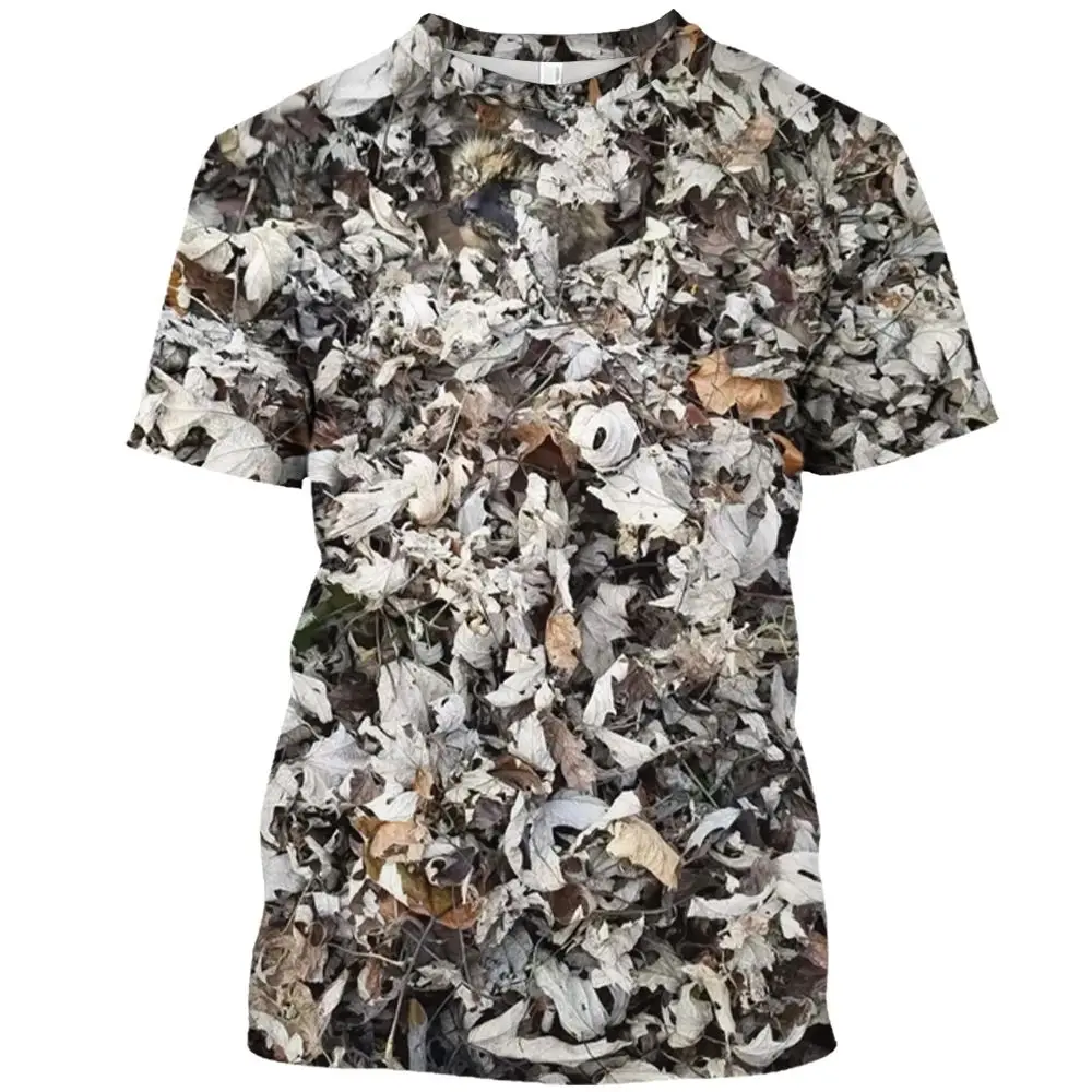 Men's Summer Jungle Camouflage Print T-Shirt Fashion 3d Printed O Collar Short Sleeve Harajuku Vintage Plus Size Breathable Top