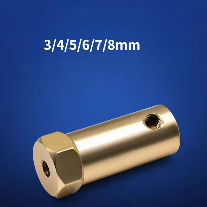 3/4/5/6/7/8mm Brass Rigid Motor Shaft Coupling Hexagonal Motor Shaft Coupler Transmission Connector Sleeve Adapter