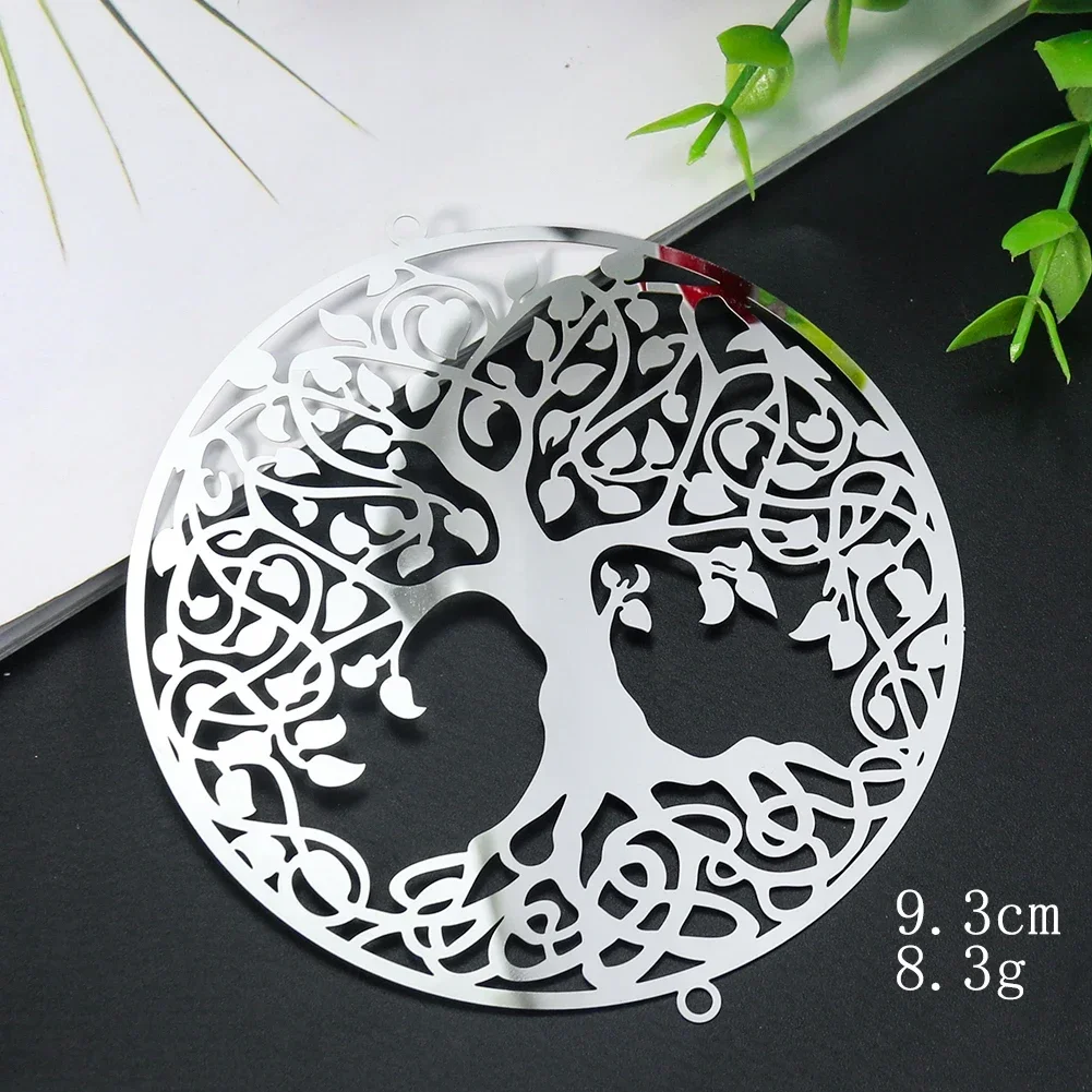 Tree of Life Pendant DIY Wind Chimes Suncatcher Parts Laser Openwork Kabbalah Energy Yoga Chakras Meditation Hanging Decoration