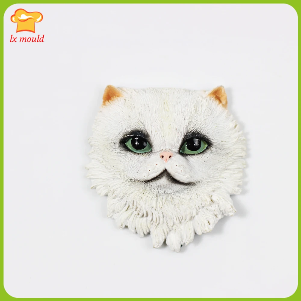 Persian Cat Head Silicone Mold Fondant Cake Decor Chocolate Mould Baking Soap Icing