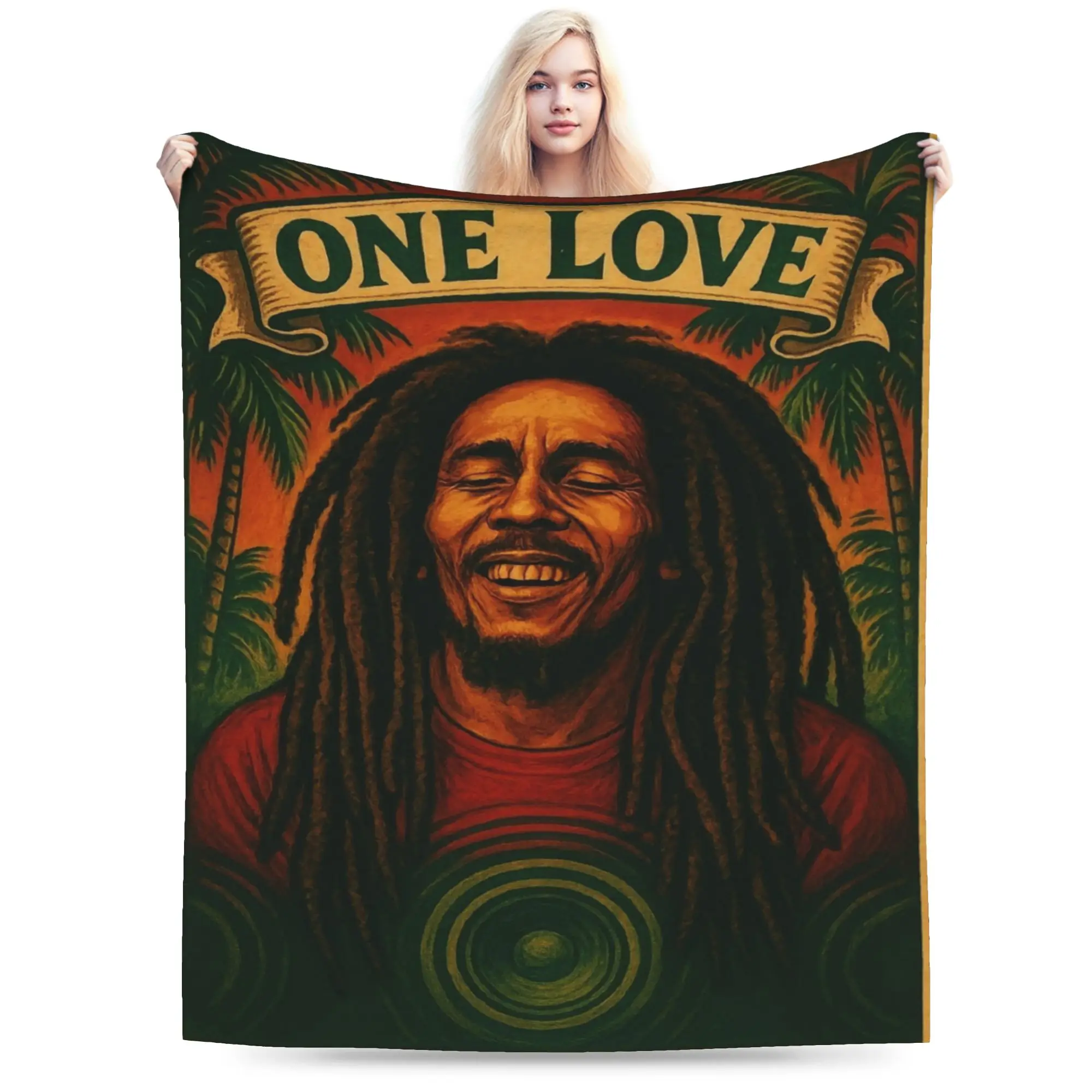 B-Bobs M-MarleyS One Love Super Soft Blanket  Students Plush Throw Blanket Funny Home Decor Flannel Bedspread Sofa Bed Cover