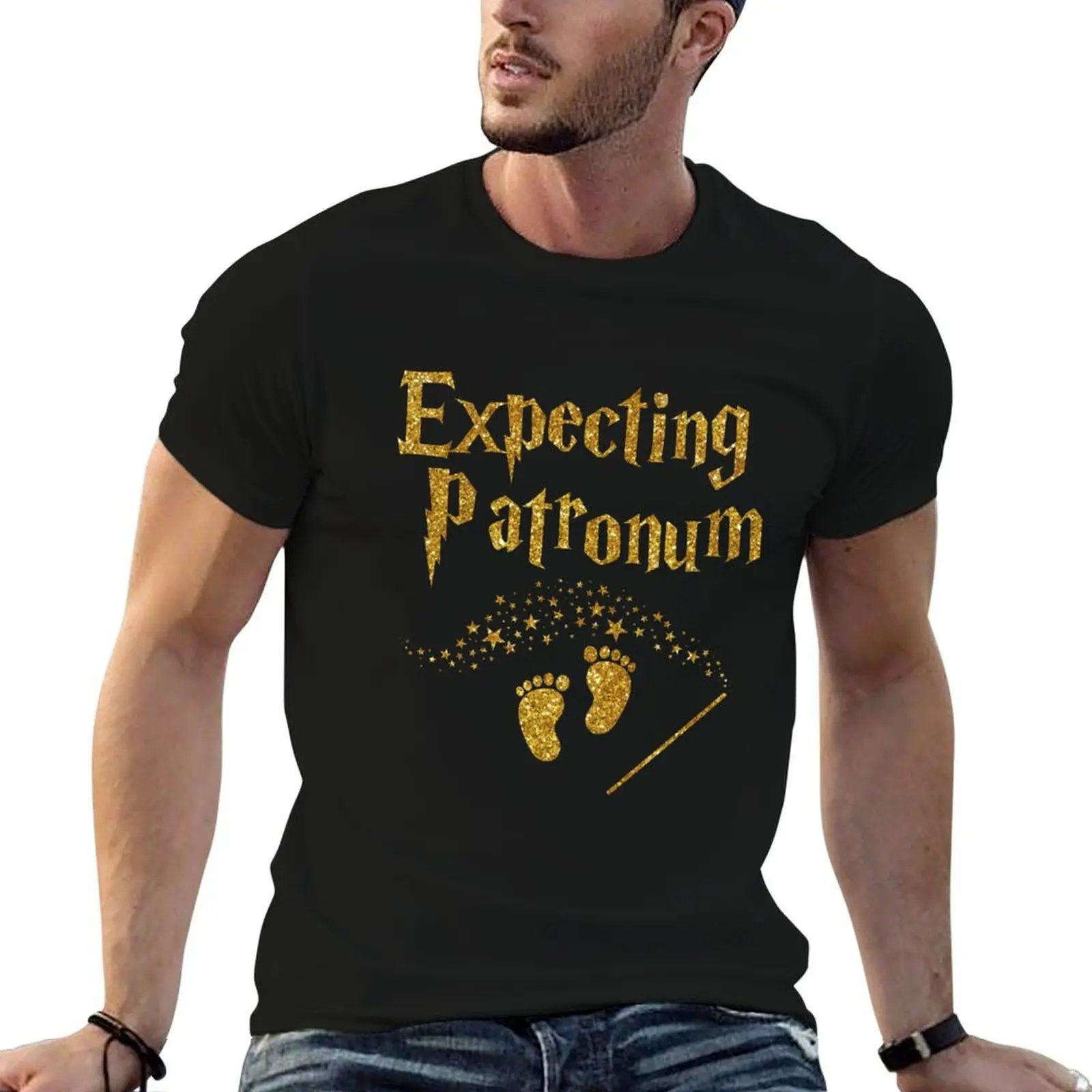 expecting patronum T-Shirt Durable Work Wear T-Shirt