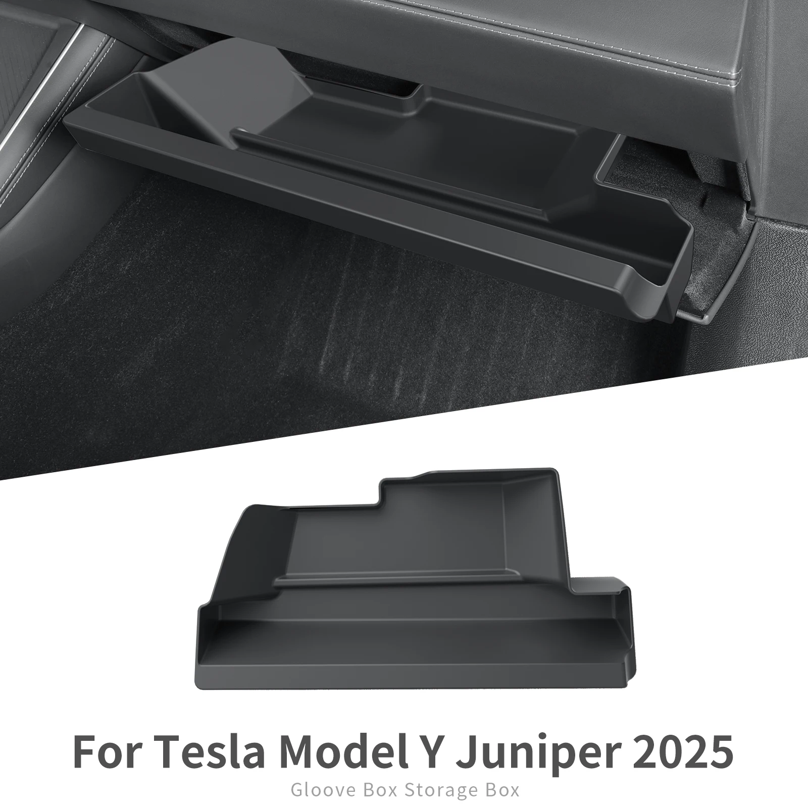 LUCKEASY Left Hand Drive for Tesla Model Y Juniper/Model YL 2025 2026 Car Glove Box Tray Pallet Case Organizer Accessories