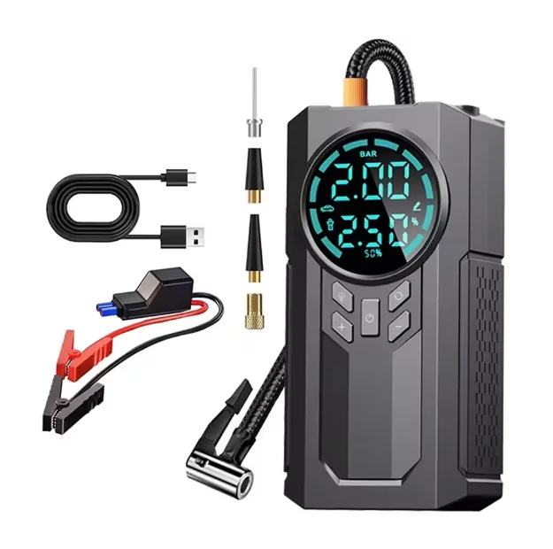 6000mAh Portable Car & Truck Emergency Jump Starter 4-in-1 Power Bank LED Light 3000A Peak Current USB-C Digital