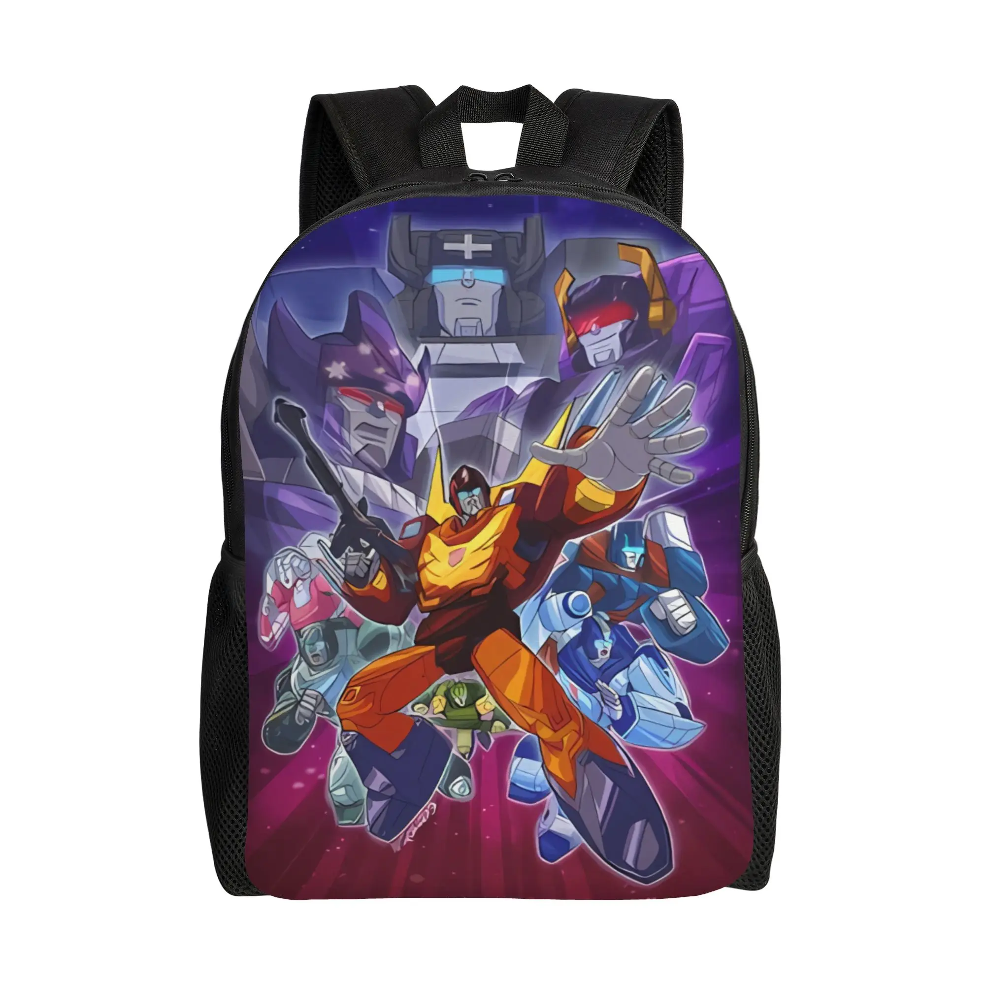Transformered Cartoon Backpack 3d Printing Youth Polyester Travel Backpacks Large Funny School Bags Rucksack