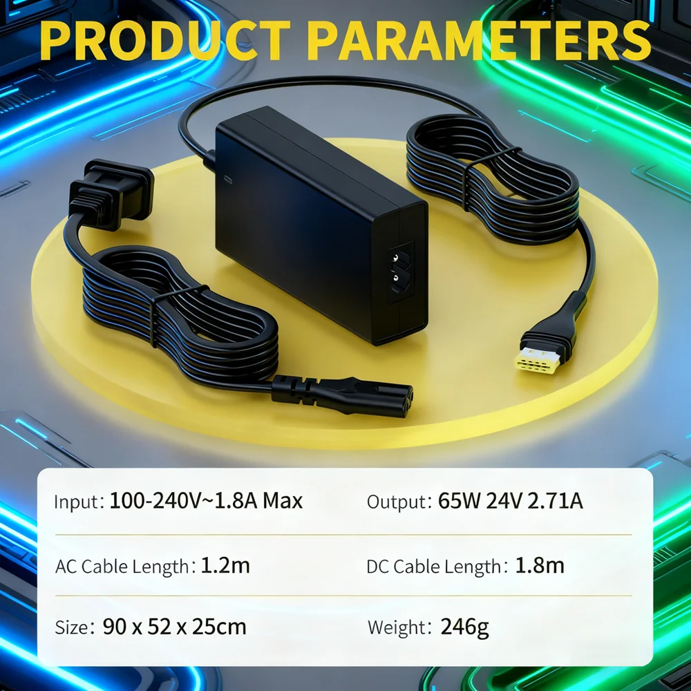 محول تيار متردد 65 وات 24 فولت لـ ResMed AirSense 11 - بديل PSU E1399 39205 38828، متوافق مع AirMini AutoSet Elite، CPAP Power