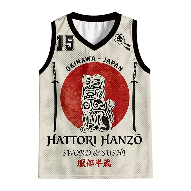 2026 Summer Fashion New Japanese Ancient Samurai Hanzo 3D Printed Tank Top Y2K Home Outdoor Sports Parent Child Tank Top Kids
