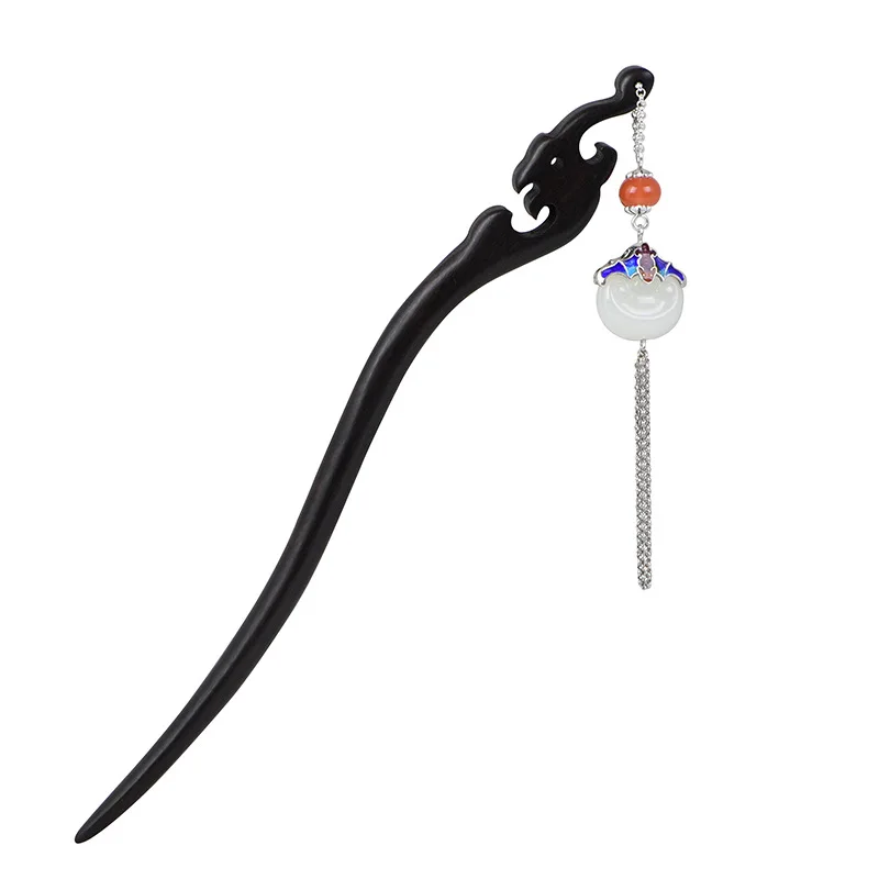 

S925 silver hairpin, antique sandalwood hairpin