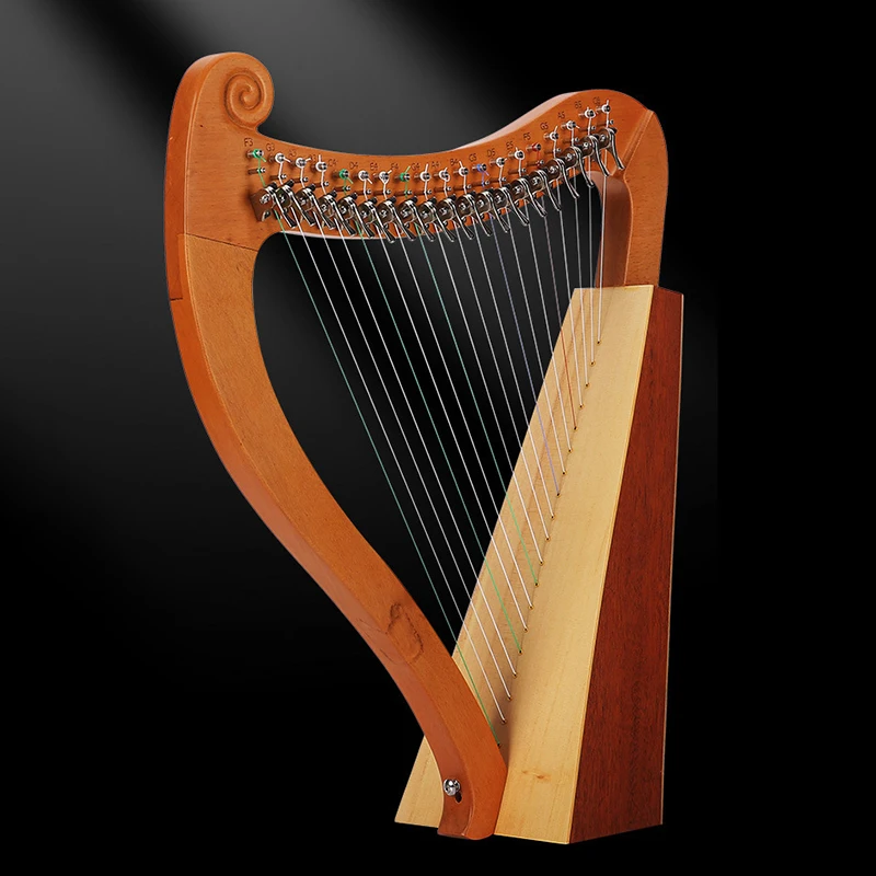 Wooden Lyre Harp 19 String Professional Stringed Instruments Half Tone Key Lyre Harps Beginner Musical Instrument Accessories