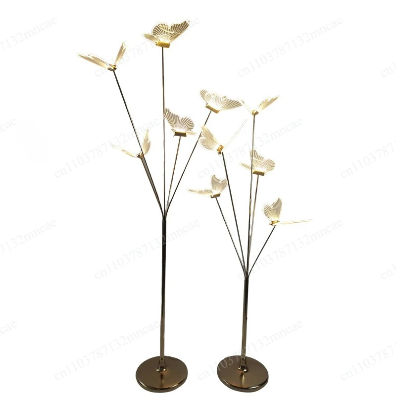 New Wedding Props, Road Lead Wrought Iron Butterflies and Birds, on-site Arrangement, Luminous Floor Lights, Decoration Hotel