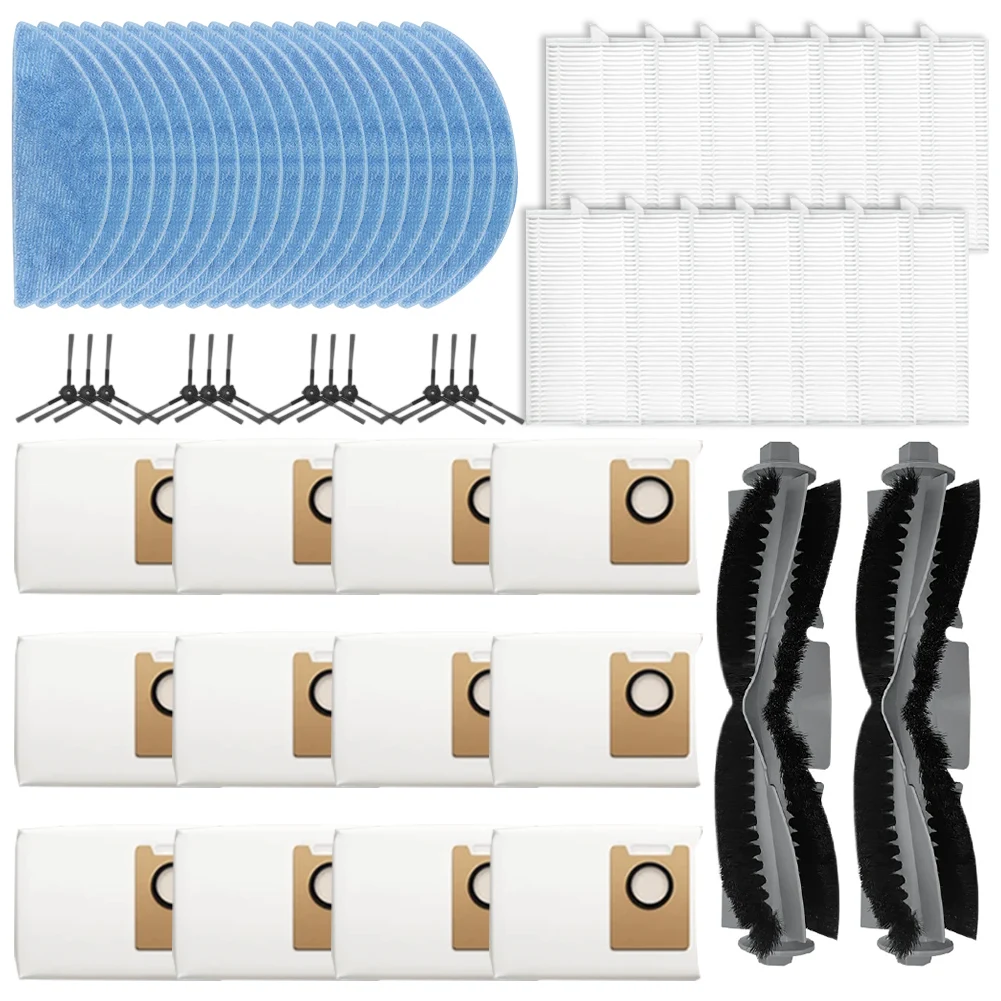 메인 브러시, 사이드 브러시, 필터, 걸레, 먼지 봉투 키트 포함, ECOVACS, YEEDI Y1, PRO PLUS 진공청소기용 먼지 제거 효과