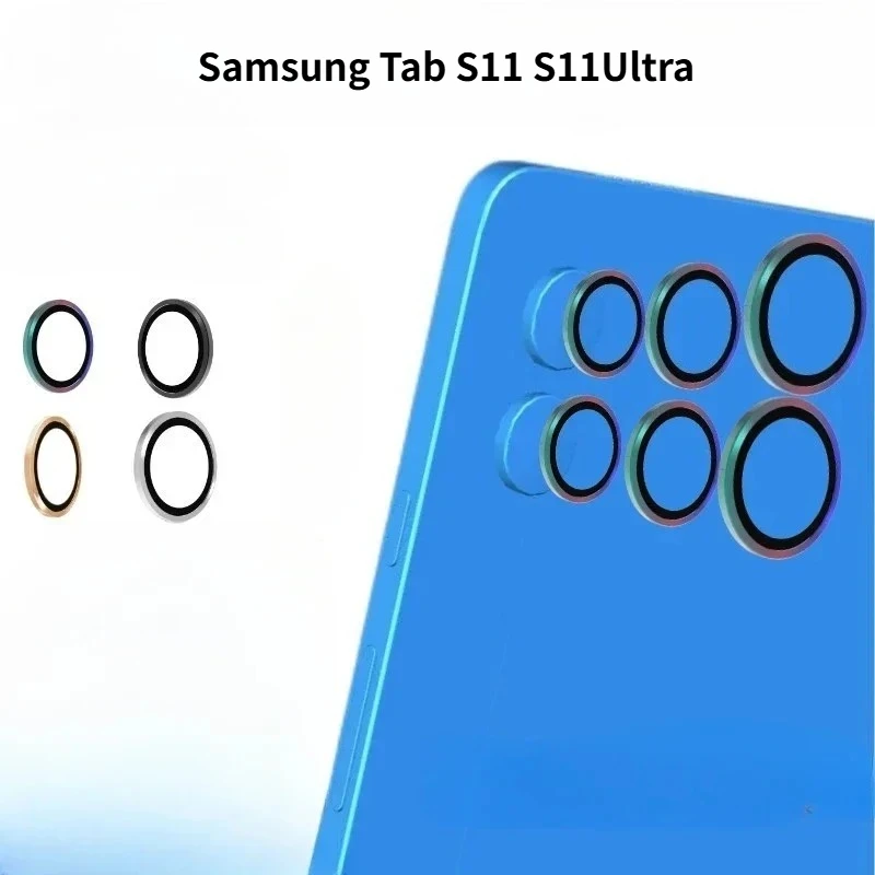 1 conjunto de filme protetor de lente 3d hd para samsung galaxy tab s11 s10 fe ultra anel de metal protetores de câmera lente de vidro tampas de tablet