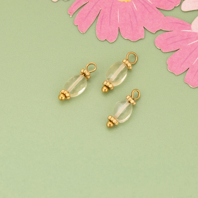 assoonas, 10 Stück/Lot, MI25, Schmuckzubehör, Edelstahl, Naturstein, Anhänger, handgefertigt, Schmuckherstellung, DIY-Anhänger – Detail 2