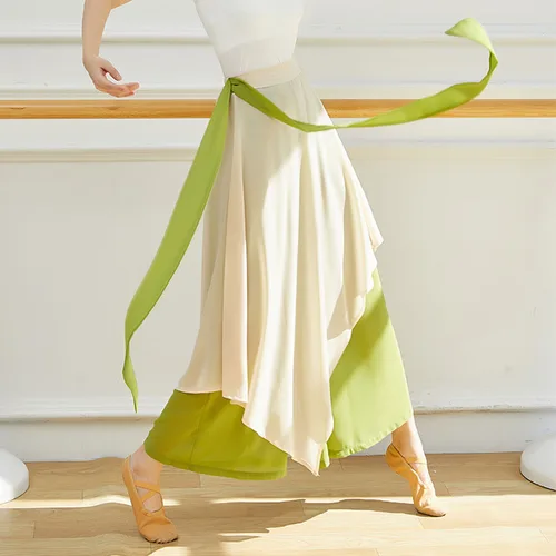 Pantalones de baile chino para mujer, pantalón holgado de gasa, ropa de actuación de danza clásica, pantalones de pierna ancha para práctica, novedad