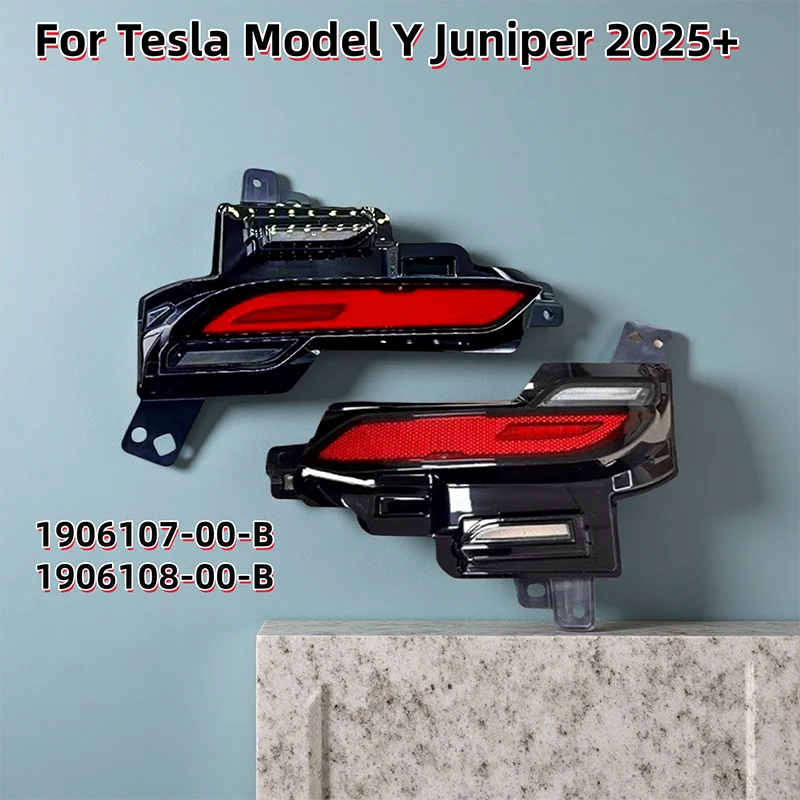 

For Tesla Model Y Juniper 2025+ Rear Bumper Light Rear Fog Light 1906107-00-B 1906108-00-B Car Tail Light Fog Light Assembly