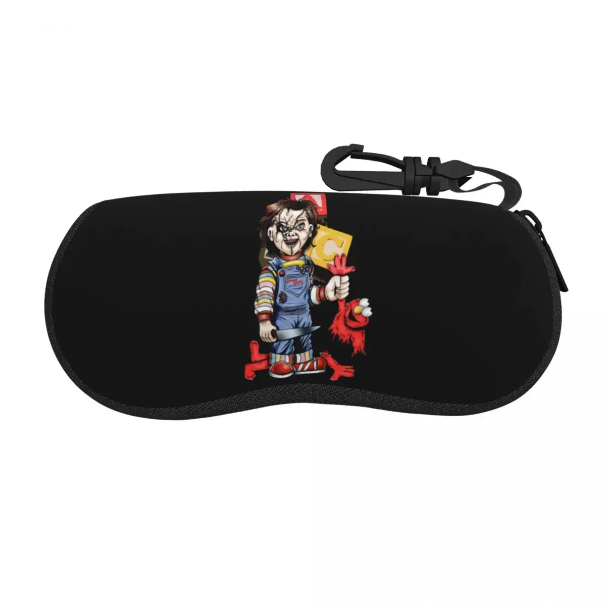 

Custom Killer Chucky Doll Cartoon Art Sunglasses Case Neoprene Zipper Halloween Shell Eyeglass Case Protective Box For Glasses