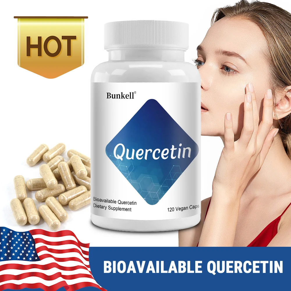 Quercetin Capsules - Bioavailable, Antioxidant, Immune, Skin, Respiratory Health, Non-GMO, Gluten-Free