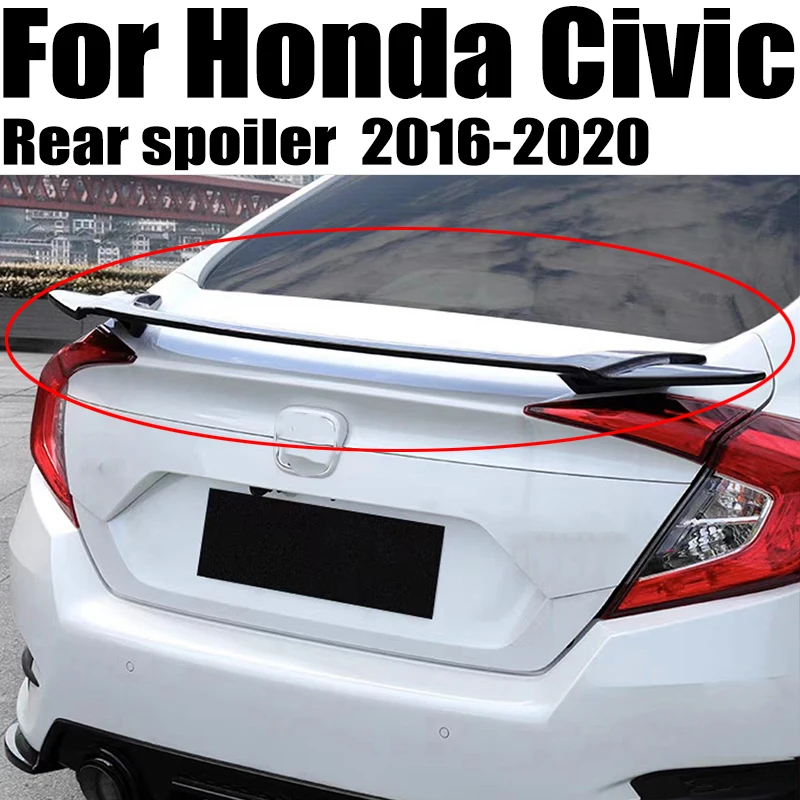 

For Honda Ten Generations Civic 2016 2017 2018 2019 2020 ABS Material Unpainted Color Rear Trunk Spoiler Body Kit Accessories