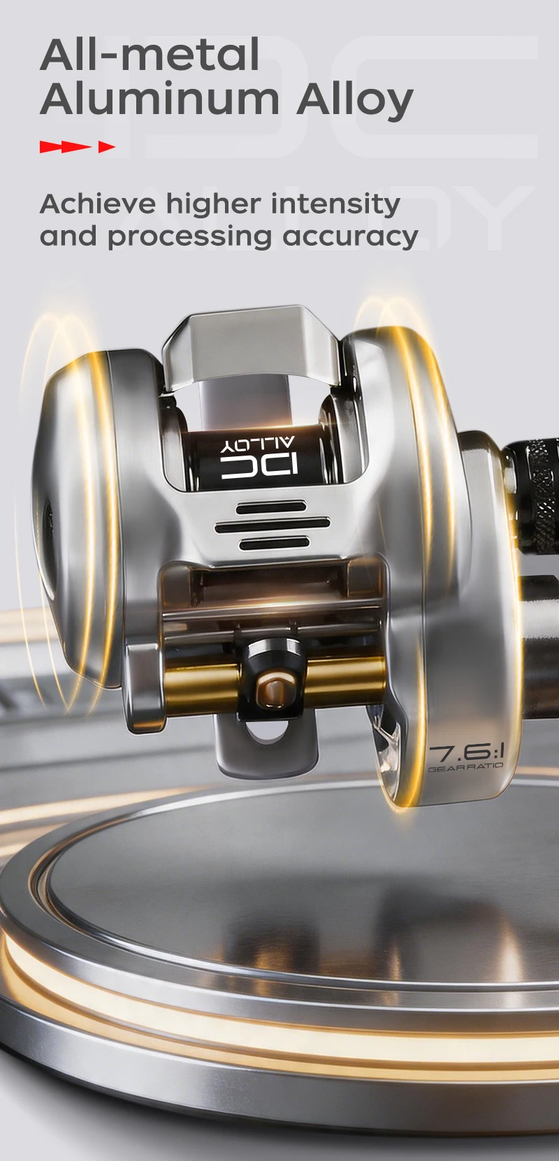 SEASIR DC Alloy Vollmetall-Rundrolle DC-Trommel Digitalsteuerung Ultraleicht 166g Salzwasser-Metallführung Baitcast-Angelrolle – Detail 3