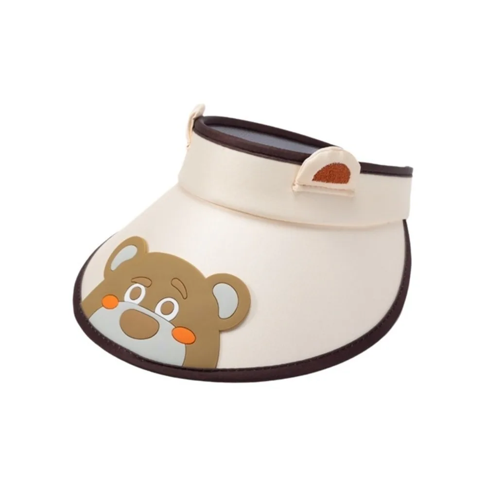 

Portable Design Wide Brim Sun Hat Foldable Adjustable Sun Visor Large Eave Cartoon Design Beach Hat Children Use