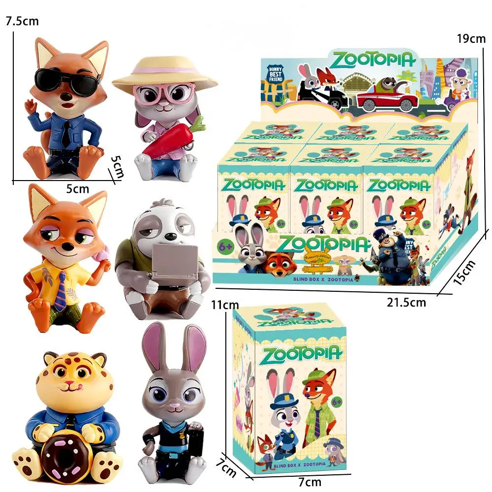 Zootopia série bon assis boîte aveugle Figurines mignon Judith Nick Flash Finnick ornements de bureau enfants cadeaux de noël nouvel an
