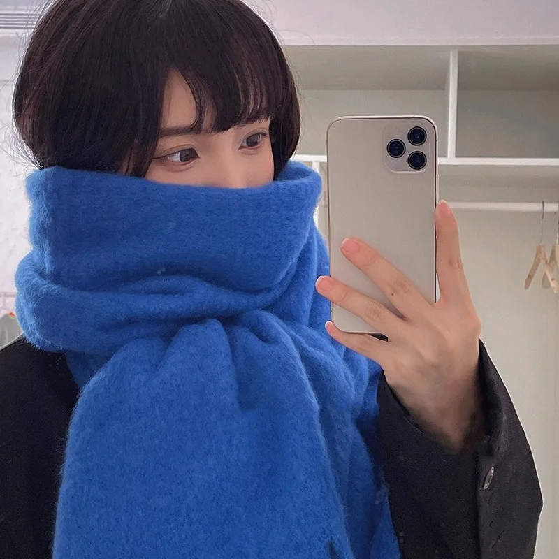 الشتاء الدافئة وشاح المرأة الفاخرة الخريف الكشمير وشاح سميكة بلون الكلاسيكية شرابات رقيق يلتف بلون شال ناعم