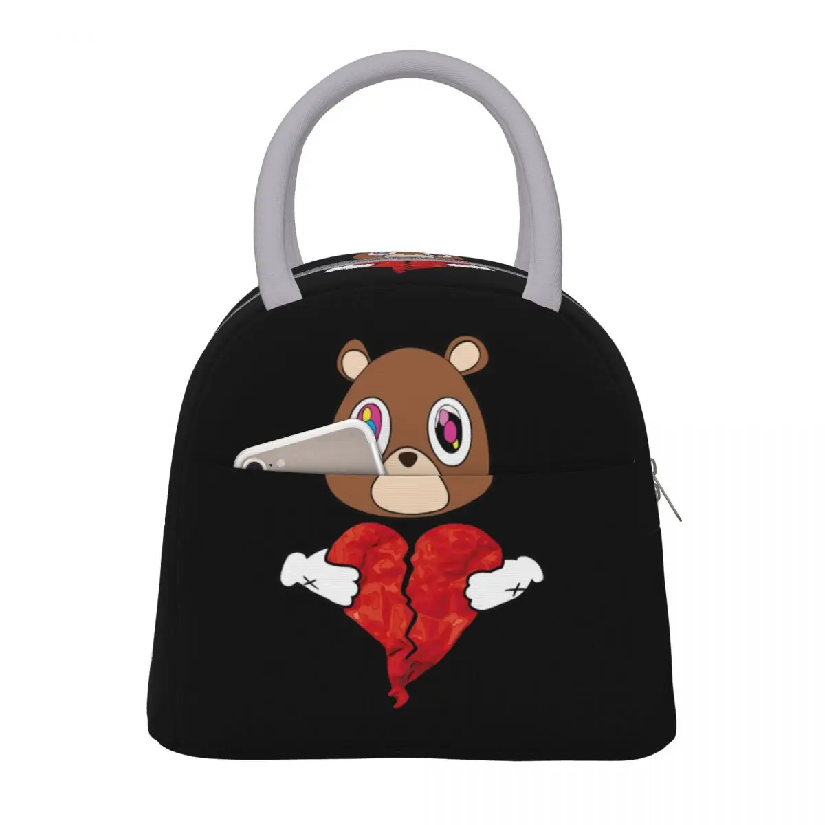 

Kanye West 808's Graduation Bear Product Insulated Lunch Tote Bag For Office Food Box Leakproof Cooler Thermal Lunch Boxes