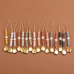 2024 New Silicone Baby Pacifier Clips BPA Free Silicone Beads DIY Dummy Clip Nipple Holder Pacifier Chains Baby Teething Toys