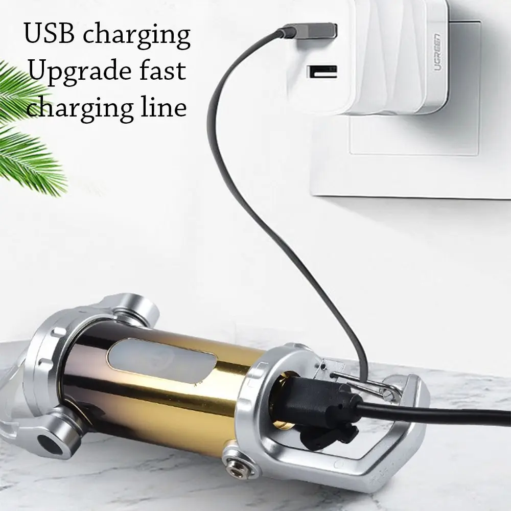 Portable Mini Keychain Flashlights with Red&Blue Light USB Rechargeable Work Light Ultra Bright LED Torch for Outdoor