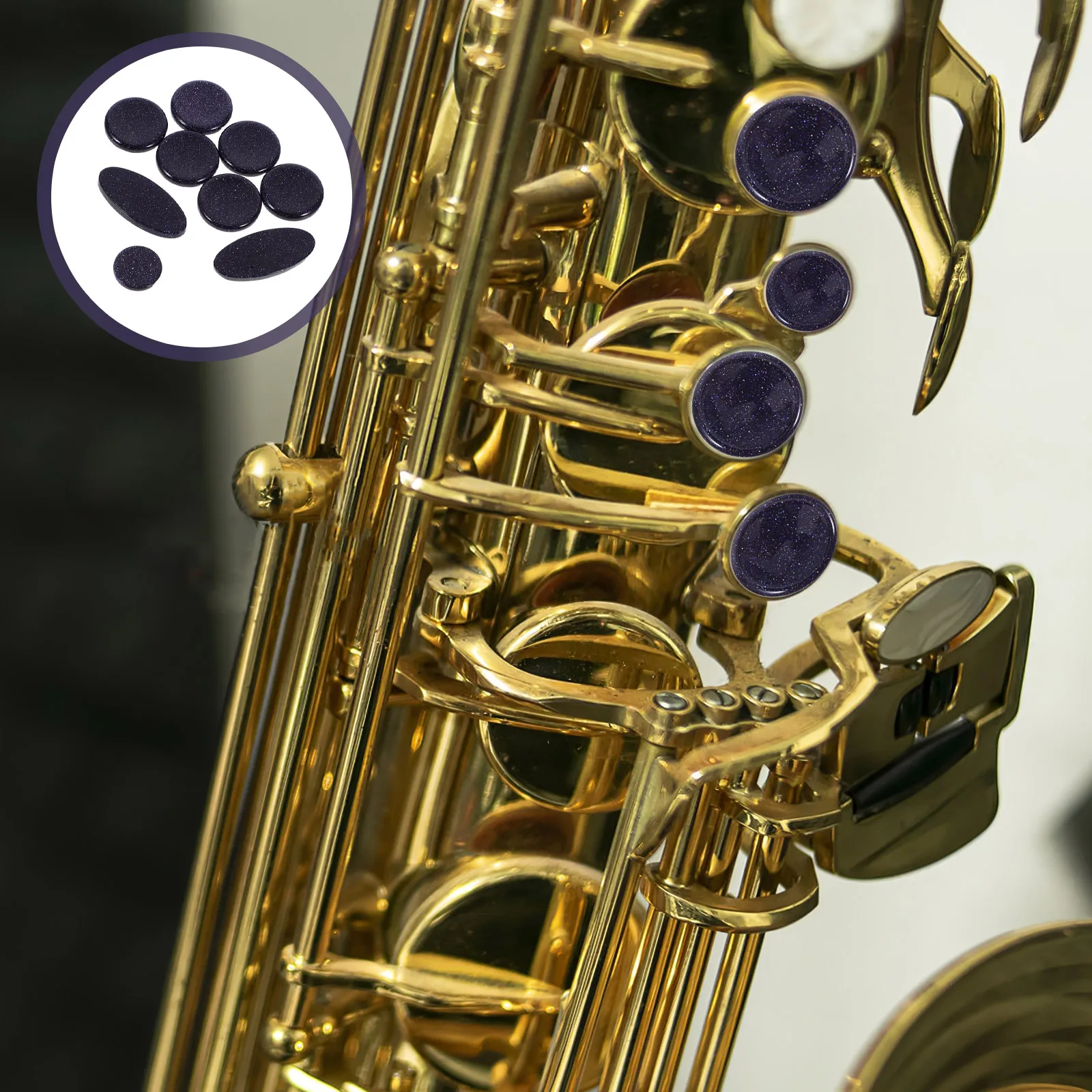 

9 Pcs/set Sax Button Push Key Soprano Saxophone Buttons Accessory Inlays Alto Accessories