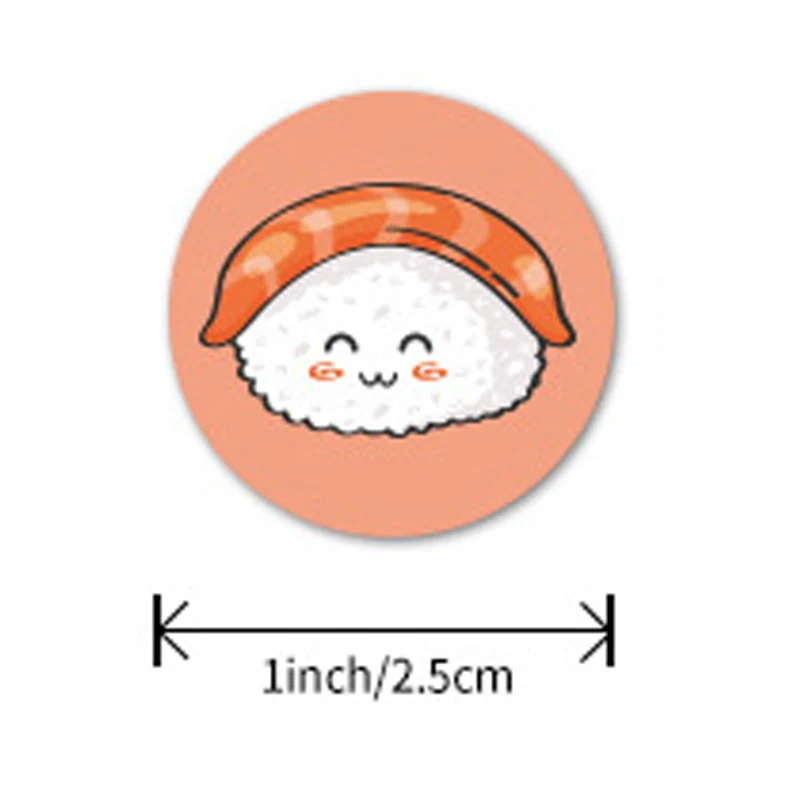 สติกเกอร์ป้ายสติกเกอร์ปิดผนึกทรงกลมสำหรับใช้ในการอบคัพเค้กซูชิงานแต่งงานปาร์ตี้วันเกิดป้ายตกแต่งของขวัญวันเกิด500ชิ้น