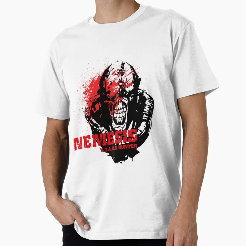 Vintage Resident Evil Nemesis T‑Shirt Biohazard RE3 Horror Movie Game Graphic Print Tee Retro Unisex Streetwear Tops