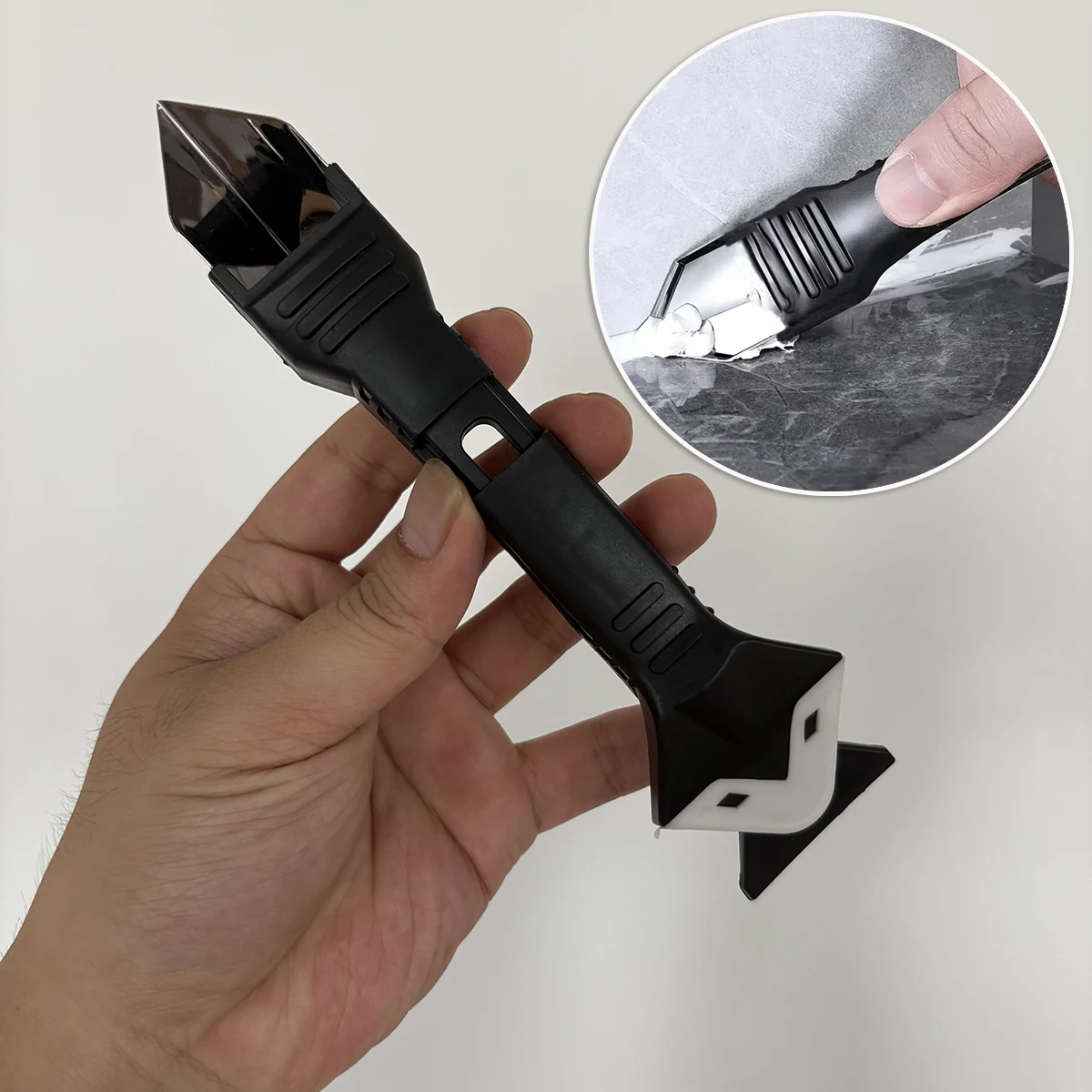 

Joint filling tool set, with stainless steel tip, sealant cleaner, planting shovel, and replaceable gasket adhesive board, joint