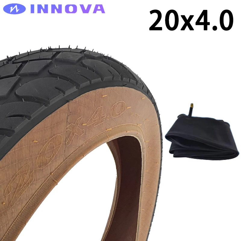 希少★MATE-Xに♪INNOVA 20x4.0 ブラウンウォールタイヤ 2本 INNOVA 20x4.0 バイクタイヤ地形車両ビーチ電動雪 MTB オフロード