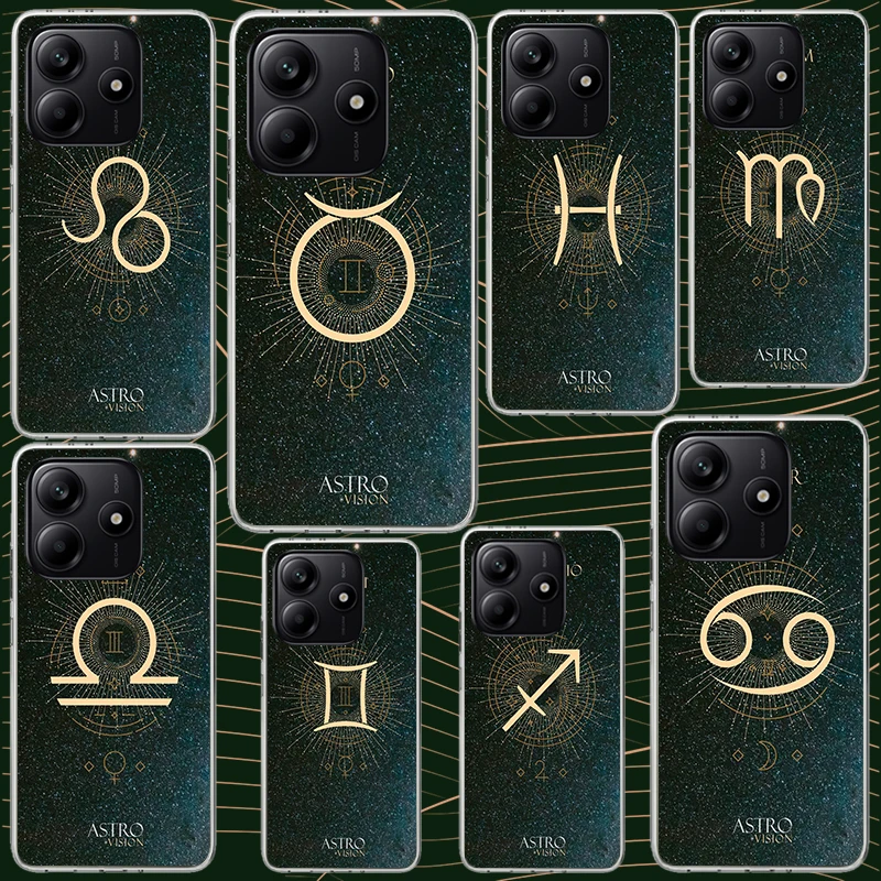 Чехол Libra Pisces Virgo Козерог Водолей Телец для Xiaomi Redmi Note 14 13 12 11 Pro Plus, чехол для телефона 14S 12S 11S 11E 11T 10S