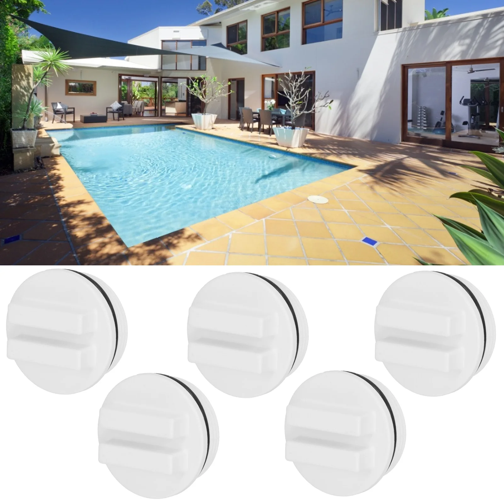 1.5in Threaded Pool Spa Return Line Winterizing Plug Filter Drain Plug with O‑Ring Pool Plugs Return Plug Winter Fittings
