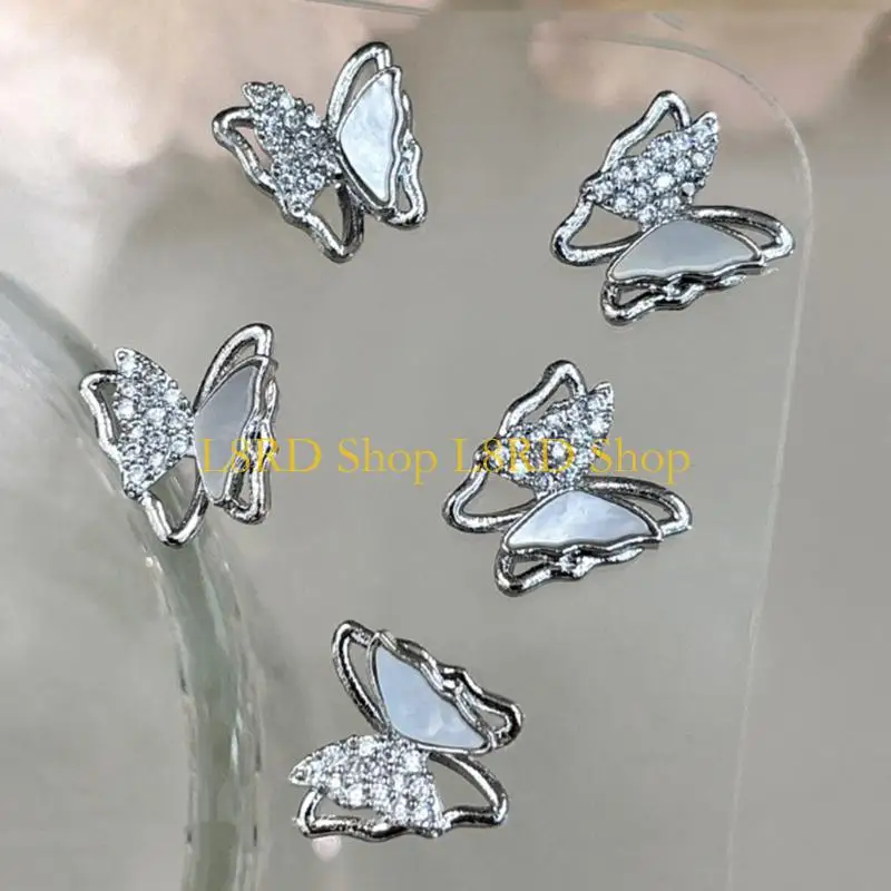 L8RD Butterfly Rhinestones Decorations Metal Studs Jewelry Nails Art Designs Charms Charms Gift