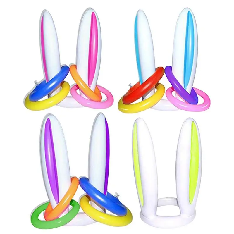 Easter Inflatables Classic Inflatable Bunny Ears Ring Game Set Easy Using Easter Party Supplies For Carnival Outdoor Game Family