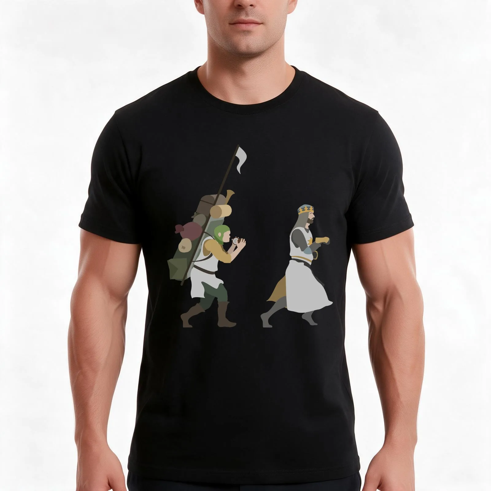 King Arthur T-Shirt Summer Casual Cotton Tee Oversized Streetwear Tops Vintage Graphic Print Loose Fit Short Sleeve