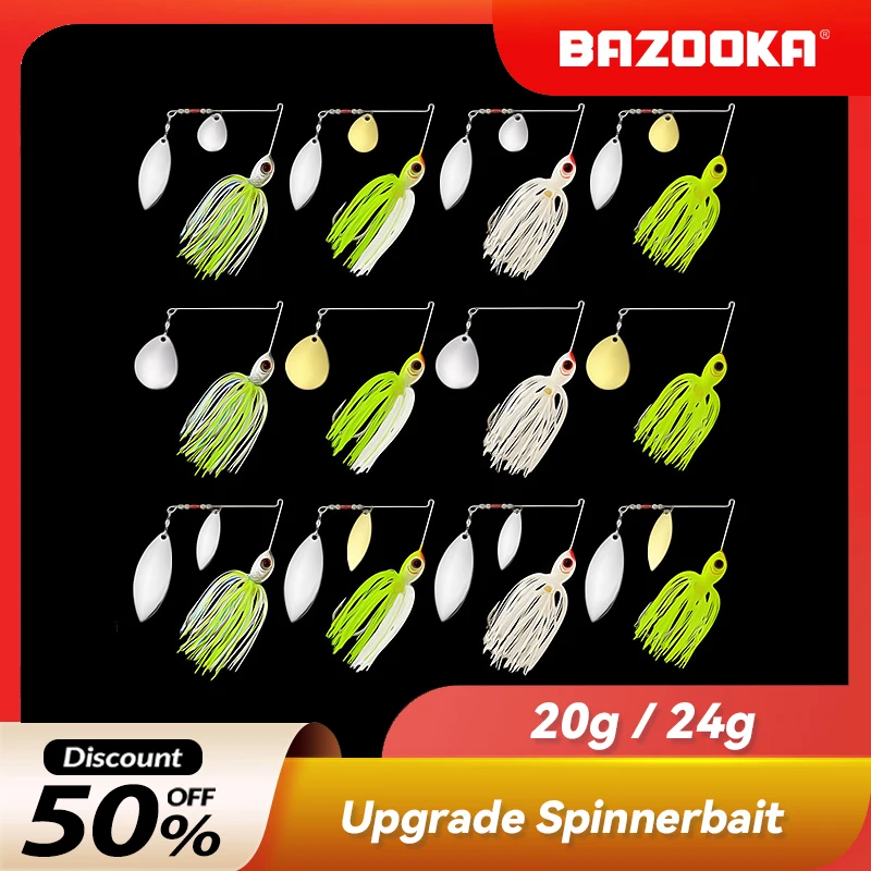 

Bazooka Wire Bait Fishing Lure Spinner Spinnerbait Baits Tackle Sequins Set Metal Hard Spoon Wobblers Bass Pike Crap Winter