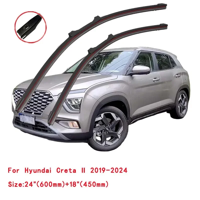 

For Hyundai Creta IX25 2014-2024 Car Windshield Wiper Blade Front Windscreen Brushes Washer Accessories Window Replacement Parts